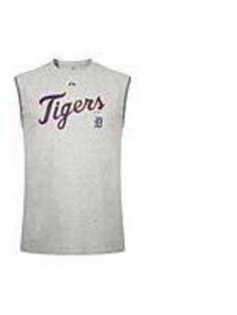 Majestic Detroit Tigers Baseball Tank Top S Mens Gray MLB Muscle Shirt Crewneck